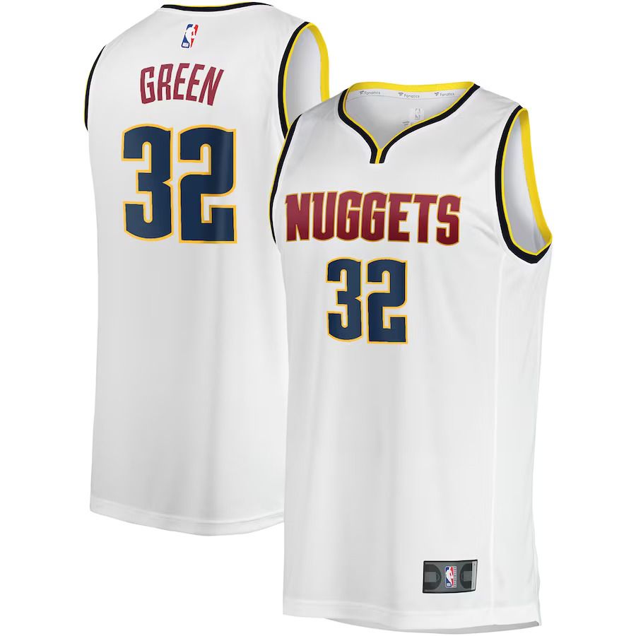 Men Denver Nuggets 32 Jeff Green Fanatics Branded White Fast Break Player NBA Jersey